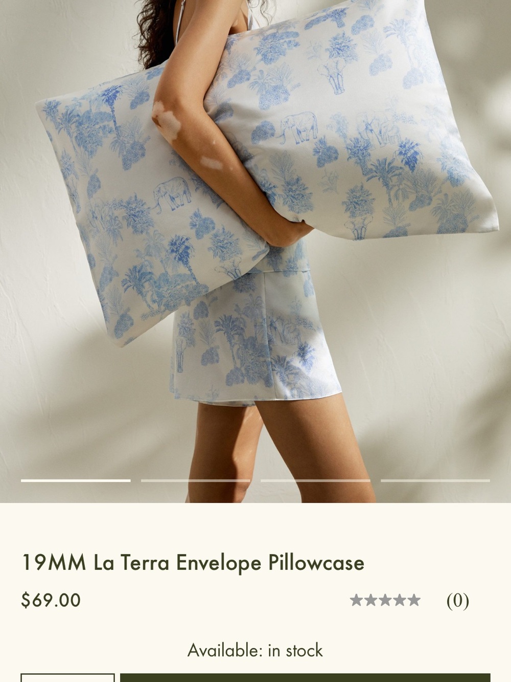 Silk La Terra Blue Toile Pillowcase - Envelope Closure
